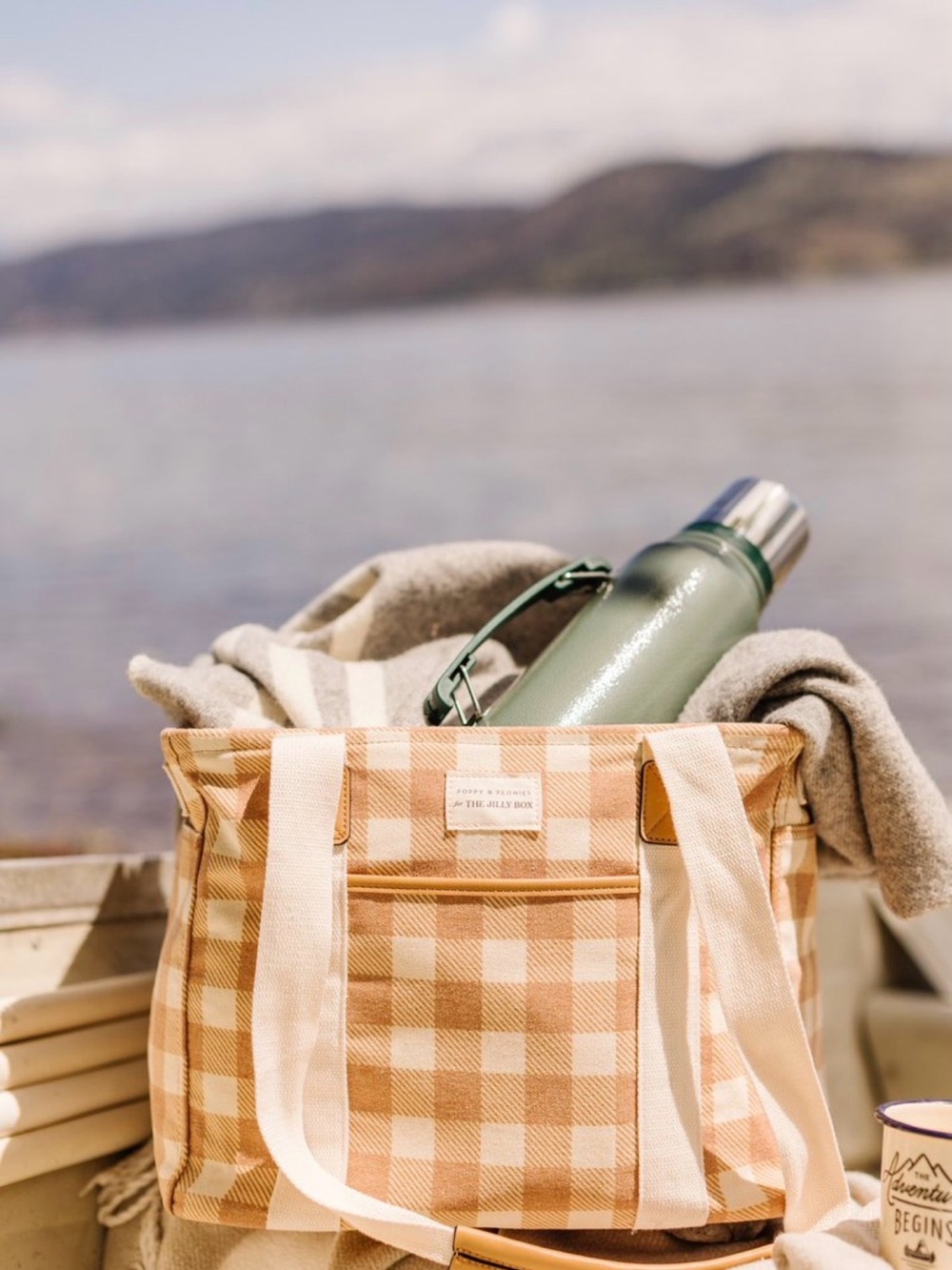 Poppy & Peonies Everyday Tote – Jilly Box Exclusive Caramel Gingham – New (Rare) - Picture 5 of 16